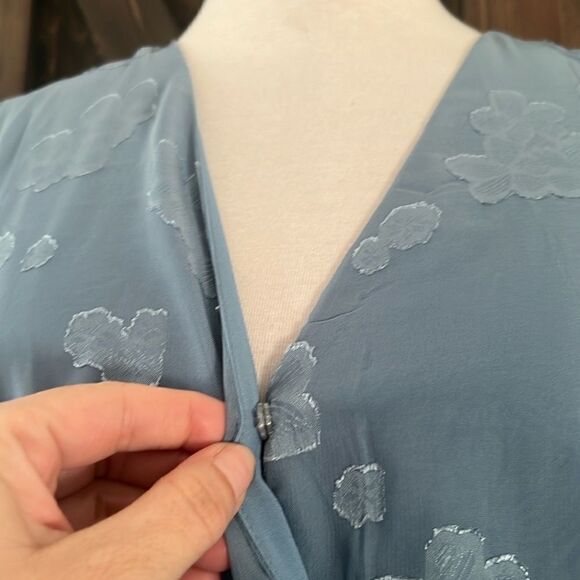 NWT Simplee Short Sleeve Wrap Maxi Dress V Neck Burnout Floral Formal Dress - Picture 8 of 14